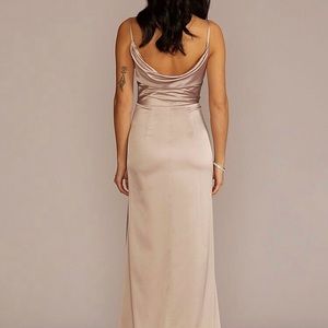 David’s bridal Bridesmaid Dress in sand
